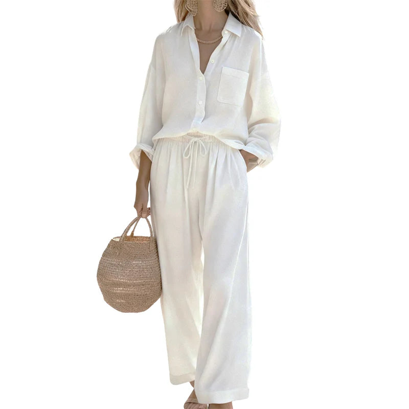 Everyday Casual Linen-Look Two-Piece Set