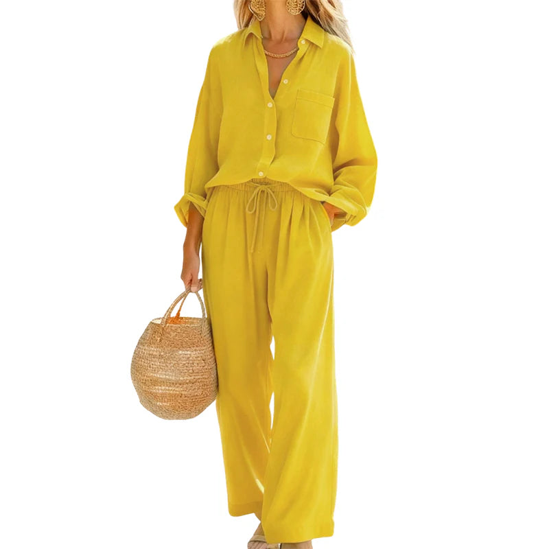 Everyday Casual Linen-Look Two-Piece Set
