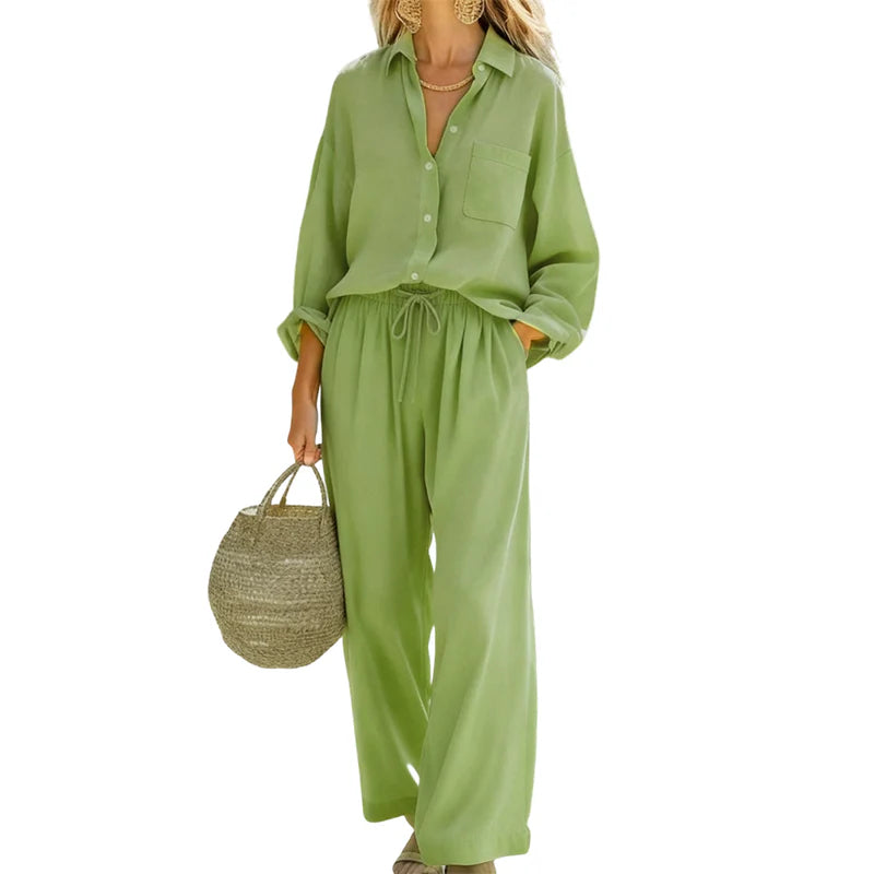 Everyday Casual Linen-Look Two-Piece Set