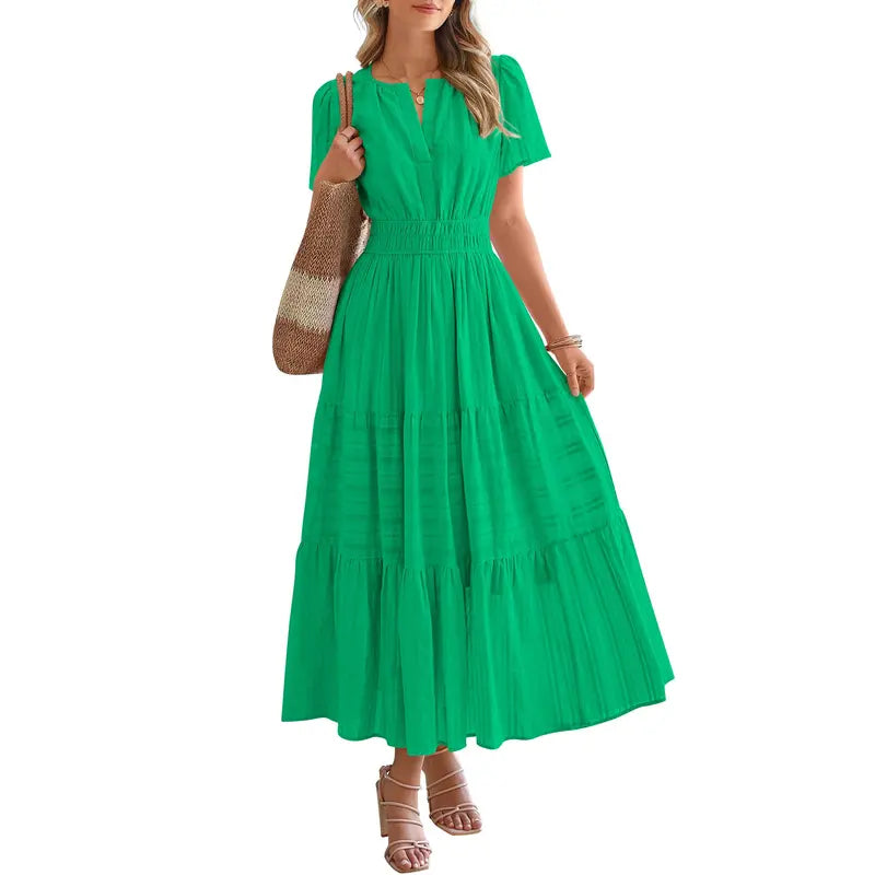btfbm dress green BTFBM Summer Dresses for Women 2026 Casual Spring Floral Sleeveless Ruffle Boho Cocktail Wedding Guest Party Midi Dress(Big Floral Dark Green, Small) at Amazon Women's Clothing store