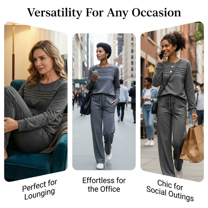 🔥HOT SALE 49% OFF✨💐Women's Crew Neck Top & Drawstring Pants Set