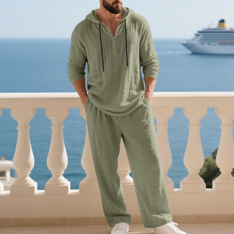 ⏰ Now only 50% off!🔥Men's Hooded Casual Loose Top & Pants 2-Piece Set